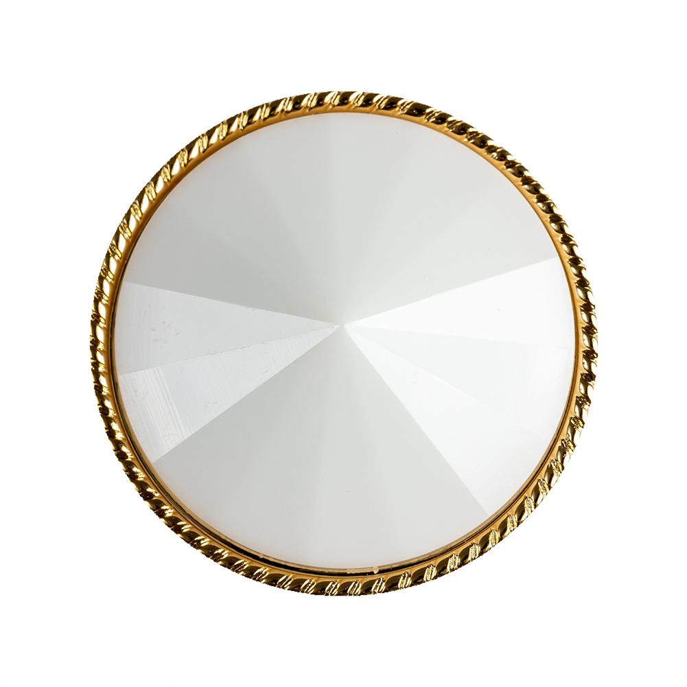 White and Gold 2-Piece Cone-Shaped Shank Back Button – 45L/29mm White and Gold 2-Piece Cone-Shaped Shank Back Button – 45L/29mm