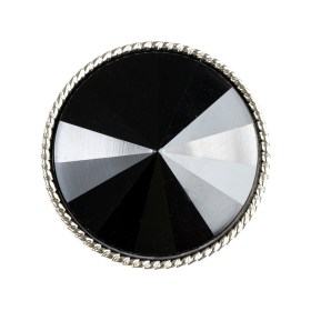 Black and Silver 2-Piece Cone-Shaped Shank Back Button – 45L/29mm Black and Silver 2-Piece Cone-Shaped Shank Back Button – 45L/29mm