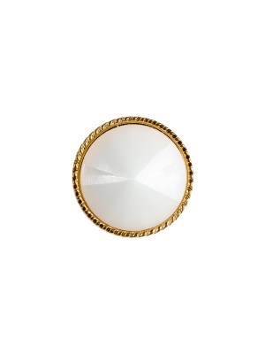 White and Gold 2-Piece Cone-Shaped Shank Back Button – 22L/14mm White and Gold 2-Piece Cone-Shaped Shank Back Button – 22L/14mm