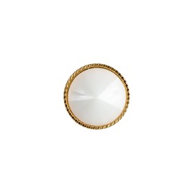 White and Gold 2-Piece Cone-Shaped Shank Back Button – 22L/14mm White and Gold 2-Piece Cone-Shaped Shank Back Button – 22L/14mm