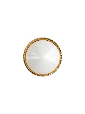 White and Gold 2-Piece Cone-Shaped Shank Back Button – 22L/14mm White and Gold 2-Piece Cone-Shaped Shank Back Button – 22L/14mm