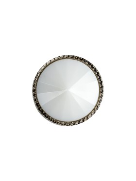 White and Silver 2-Piece Cone-Shaped Shank Back Button – 24L/15mm White and Silver 2-Piece Cone-Shaped Shank Back Button – 24L/15mm