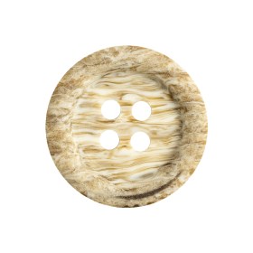 Brown Rice and Bleached Sand Rippled Tire Rimmed 4-Hole Button – 40L/25.5mm Brown Rice and Bleached Sand Rippled Tire Rimmed 4-Hole Button – 40L/25.5mm