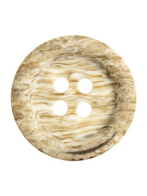 Brown Rice and Bleached Sand Rippled Tire Rimmed 4-Hole Button – 40L/25.5mm Brown Rice and Bleached Sand Rippled Tire Rimmed 4-Hole Button – 40L/25.5mm