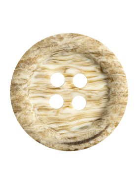 Brown Rice and Bleached Sand Rippled Tire Rimmed 4-Hole Button – 40L/25.5mm Brown Rice and Bleached Sand Rippled Tire Rimmed 4-Hole Button – 40L/25.5mm