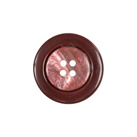 Russet Iridescent Marbled 4-Hole Set-in Button with Burgundy Rim – 33L/21mm Russet Iridescent Marbled 4-Hole Set-in Button with Burgundy Rim – 33L/21mm