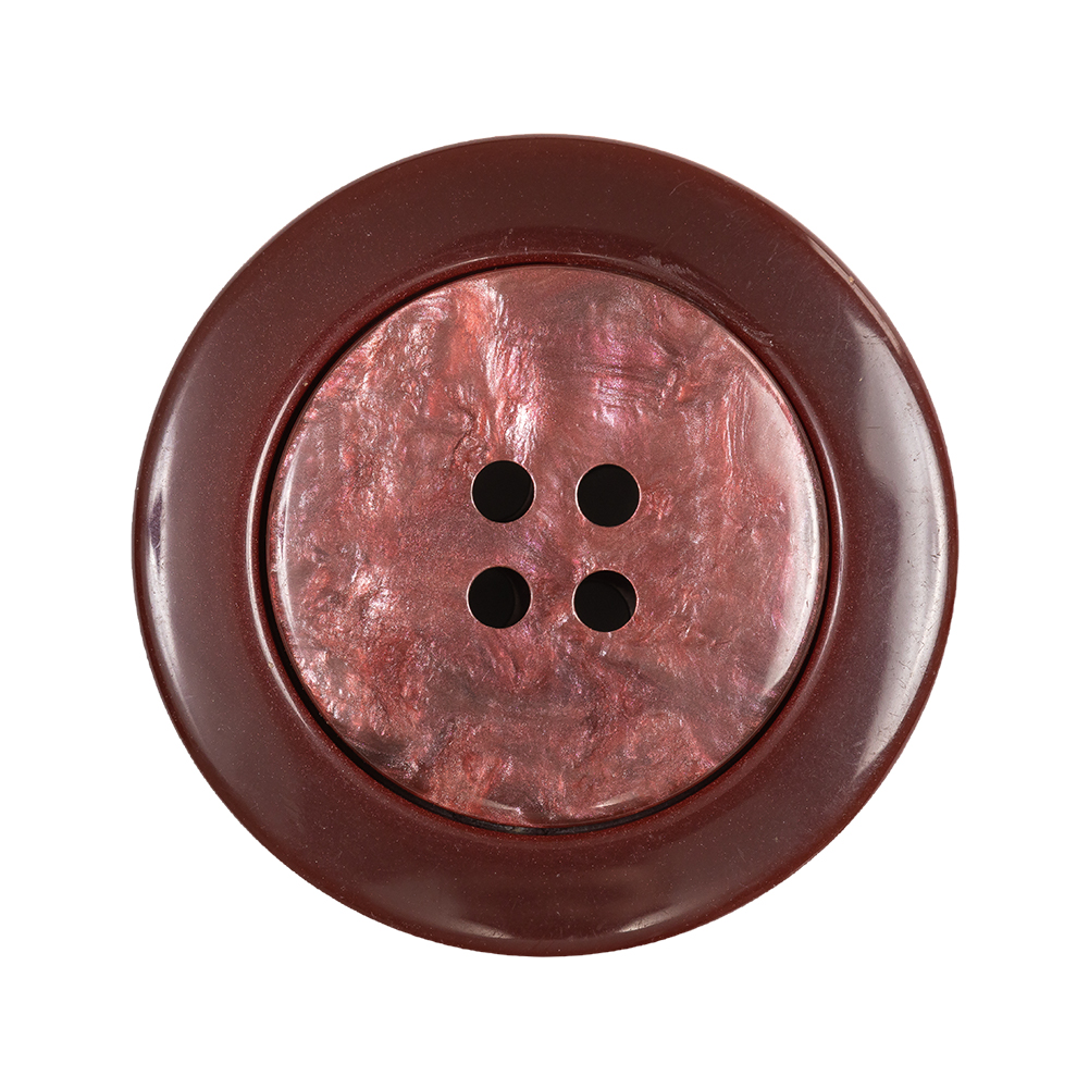 Russet Iridescent Marbled 4-Hole Set-in Button with Burgundy Rim – 55L/35mm Russet Iridescent Marbled 4-Hole Set-in Button with Burgundy Rim – 55L/35mm