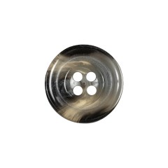 Charcoal and Dove Gray Translucent Swirl 4-Hole Shallow Plate Button – 32L/20mm Charcoal and Dove Gray Translucent Swirl 4-Hole Shallow Plate Button – 32L/20mm