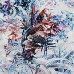 Mercerized Organic Egyptian Cotton Shirting – Blue and Salmon Rose Tropical Oasis – Ravello Collection Mercerized Organic Egyptian Cotton Shirting – Blue and Salmon Rose Tropical Oasis – Ravello Collection