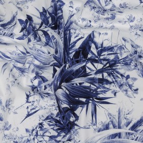 Mercerized Organic Egyptian Cotton Shirting – Blue and Cool Gray Tropical Oasis – Ravello Collection Mercerized Organic Egyptian Cotton Shirting – Blue and Cool Gray Tropical Oasis – Ravello Collection