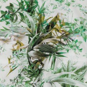 Mercerized Organic Egyptian Cotton Shirting – Green and Yellow Tropical Oasis – Ravello Collection Mercerized Organic Egyptian Cotton Shirting – Green and Yellow Tropical Oasis – Ravello Collection