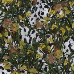 Mercerized Organic Egyptian Cotton Voile – Spotted Iris and Chrysanthemums – Toulouse Collection Mercerized Organic Egyptian Cotton Voile – Spotted Iris and Chrysanthemums – Toulouse Collection
