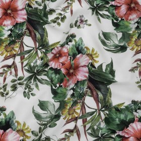 Mercerized Organic Egyptian Cotton Shirting – Crabapple Florals and Foliage – Ravello Collection Mercerized Organic Egyptian Cotton Shirting – Crabapple Florals and Foliage – Ravello Collection
