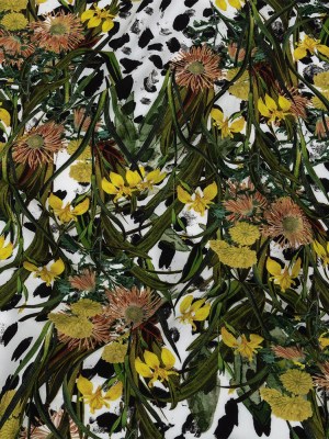 Organic Viscose Batiste – Spotted Iris and Chrysanthemums – Loreto Collection Organic Viscose Batiste – Spotted Iris and Chrysanthemums – Loreto Collection