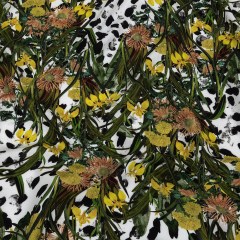 Organic Viscose Batiste – Spotted Iris and Chrysanthemums – Loreto Collection Organic Viscose Batiste – Spotted Iris and Chrysanthemums – Loreto Collection