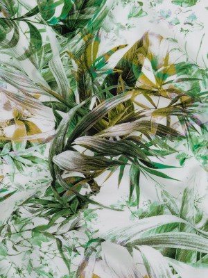 Organic Viscose Batiste – Green and Yellow Tropical Oasis – Loreto Collection Organic Viscose Batiste – Green and Yellow Tropical Oasis – Loreto Collection