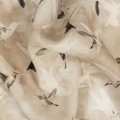 Humming Birds Printed Beige Linen Woven Humming Birds Printed Beige Linen Woven
