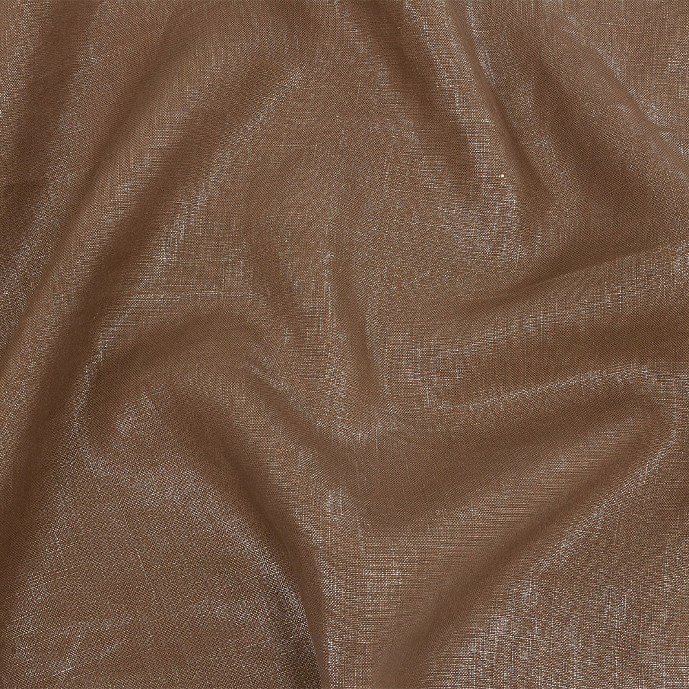 Medium Weight Linen Woven with Metallic Foiling – Raw Umber and Silver – Bianca Collection Medium Weight Linen Woven with Metallic Foiling – Raw Umber and Silver – Bianca Collection