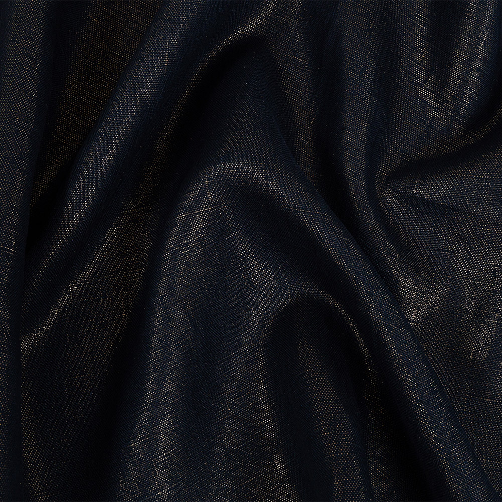 Medium Weight Linen Woven with Metallic Foiling – New Indigo and Gold – Bianca Collection Medium Weight Linen Woven with Metallic Foiling – New Indigo and Gold – Bianca Collection