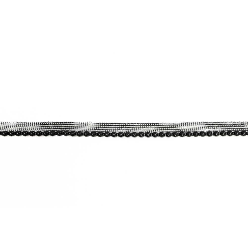 Vintage Jet Circular Beaded Trimming with Black Mesh Lip – 0.5″ Vintage Jet Circular Beaded Trimming with Black Mesh Lip – 0.5″