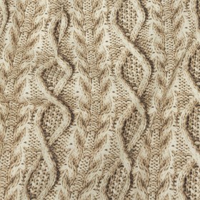 Antique White and Incense Cable Knit Printed Stretch Linen and Rayon Woven Antique White and Incense Cable Knit Printed Stretch Linen and Rayon Woven
