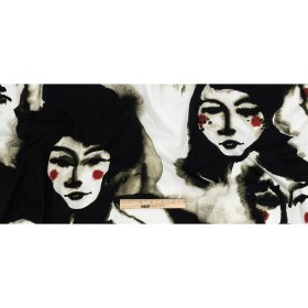 Mood Exclusive Caviar and Red Unearthly Portrait Cotton Poplin Mood Exclusive Caviar and Red Unearthly Portrait Cotton Poplin