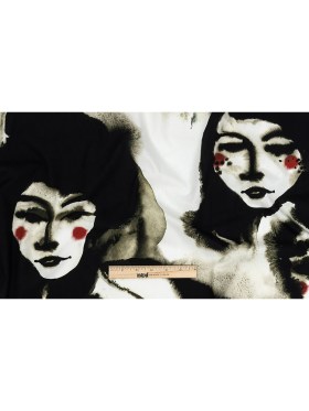 Mood Exclusive Caviar and Red Unearthly Portrait Cotton Poplin Mood Exclusive Caviar and Red Unearthly Portrait Cotton Poplin