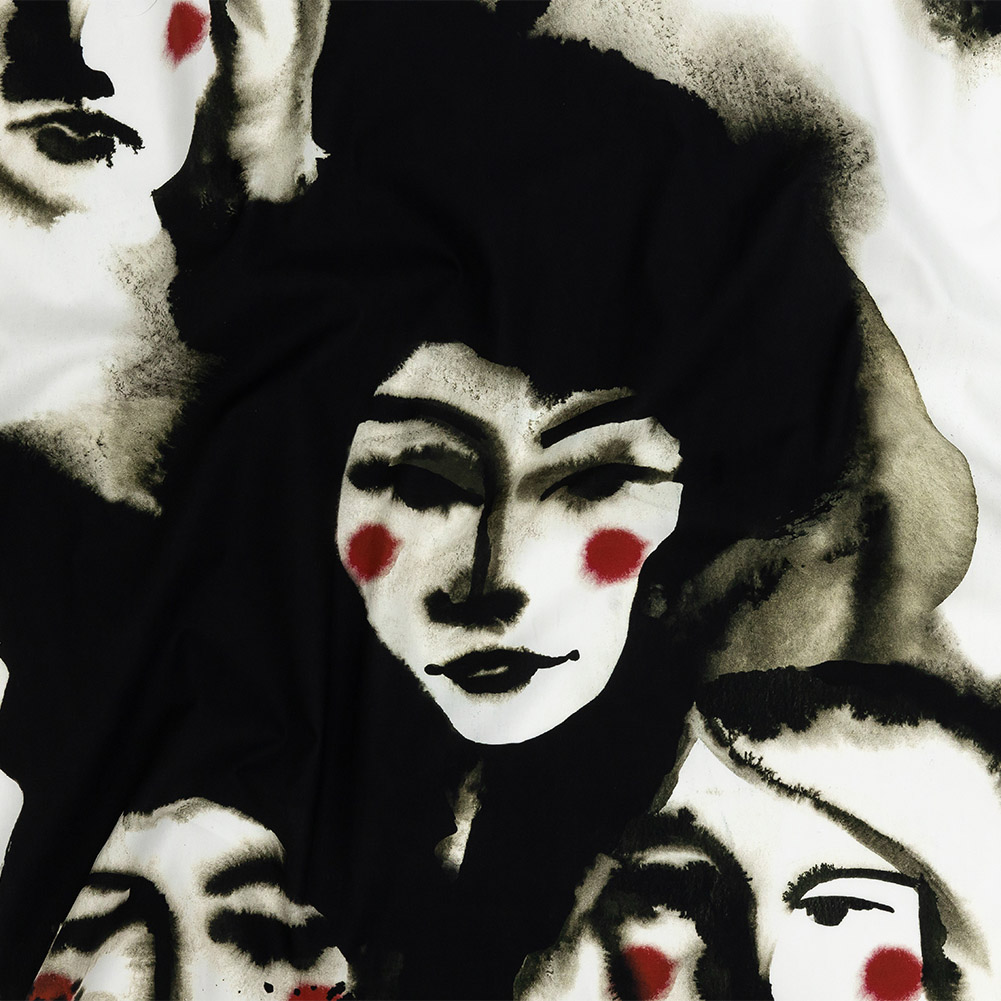 Mood Exclusive Caviar and Red Unearthly Portrait Cotton Poplin Mood Exclusive Caviar and Red Unearthly Portrait Cotton Poplin