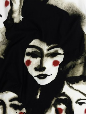 Mood Exclusive Caviar and Red Unearthly Portrait Cotton Poplin Mood Exclusive Caviar and Red Unearthly Portrait Cotton Poplin