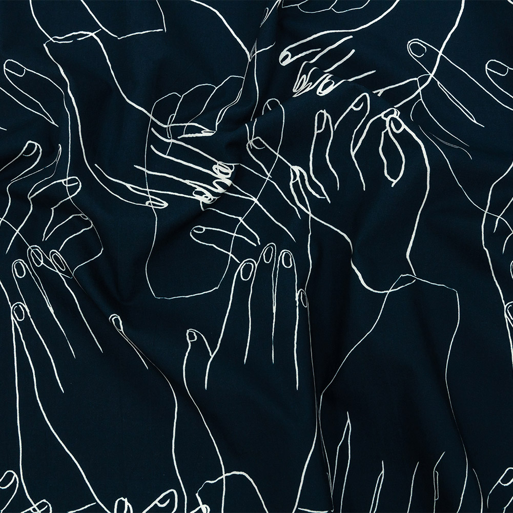 Mood Exclusive Dusty Navy Touch of Elegance Cotton Poplin Mood Exclusive Dusty Navy Touch of Elegance Cotton Poplin