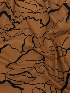 Mood Exclusive Toasted Honey Mountain Brushstrokes Cotton Poplin Mood Exclusive Toasted Honey Mountain Brushstrokes Cotton Poplin