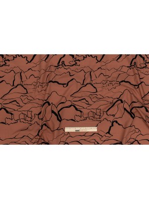 Mood Exclusive Carmine Rose Mountain Brushstrokes Cotton Poplin Mood Exclusive Carmine Rose Mountain Brushstrokes Cotton Poplin