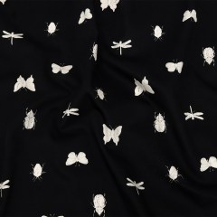 Mood Exclusive Black Porchlight Entomology Stretch Cotton Sateen Mood Exclusive Black Porchlight Entomology Stretch Cotton Sateen