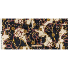 Mood Exclusive Navy Chaining Directions Stretch Cotton Sateen Mood Exclusive Navy Chaining Directions Stretch Cotton Sateen