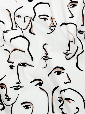 Mood Exclusive White Abstract Concepts Cotton Poplin Mood Exclusive White Abstract Concepts Cotton Poplin