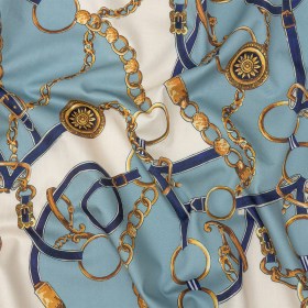 Mood Exclusive Aqua Chaining Directions Stretch Cotton Sateen Mood Exclusive Aqua Chaining Directions Stretch Cotton Sateen