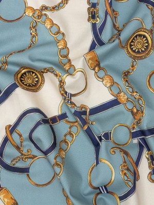 Mood Exclusive Aqua Chaining Directions Stretch Cotton Sateen Mood Exclusive Aqua Chaining Directions Stretch Cotton Sateen