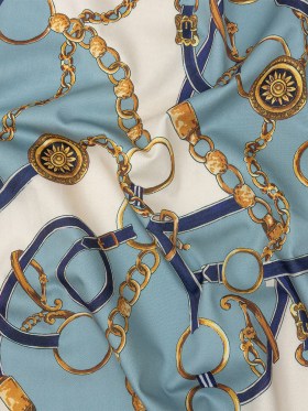 Mood Exclusive Aqua Chaining Directions Stretch Cotton Sateen Mood Exclusive Aqua Chaining Directions Stretch Cotton Sateen