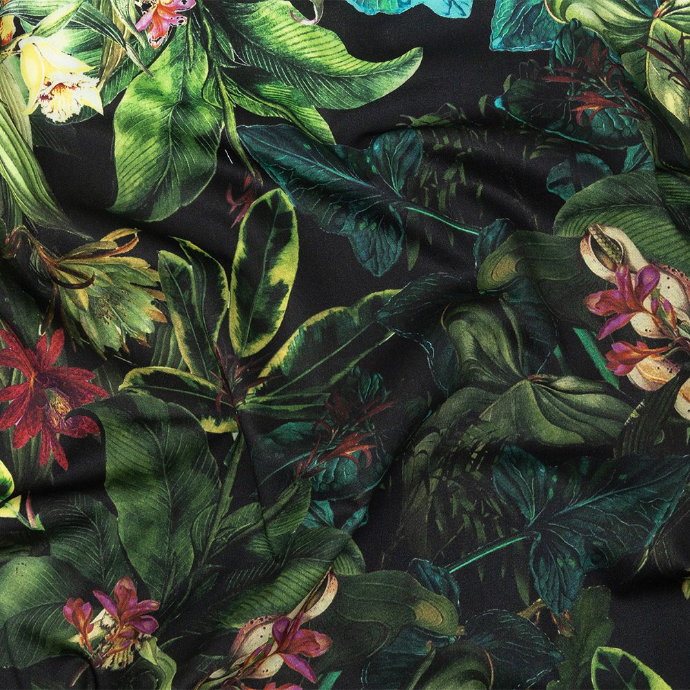 Mood Exclusive Obsidian Florals and Fauna Stretch Cotton Sateen Mood Exclusive Obsidian Florals and Fauna Stretch Cotton Sateen