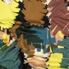 Mood Exclusive Mahogany and Mustard Pop Art Graffiti Stretch Cotton Sateen Mood Exclusive Mahogany and Mustard Pop Art Graffiti Stretch Cotton Sateen