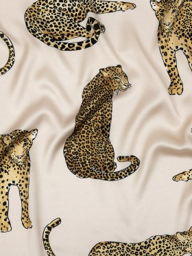 Polyester Charmeuse Print – Pink Tint and Beige Leopards – Mood Exclusive Imperious Prowl Polyester Charmeuse Print – Pink Tint and Beige Leopards – Mood Exclusive Imperious Prowl