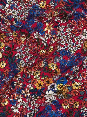 Mood Exclusive Ruby Pink Abounding Blossoms Viscose Twill Mood Exclusive Ruby Pink Abounding Blossoms Viscose Twill