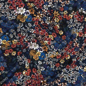 Mood Exclusive Maritime Blue Abounding Blossoms Viscose Twill Mood Exclusive Maritime Blue Abounding Blossoms Viscose Twill