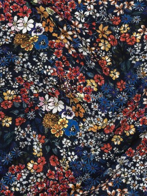 Mood Exclusive Maritime Blue Abounding Blossoms Viscose Twill Mood Exclusive Maritime Blue Abounding Blossoms Viscose Twill