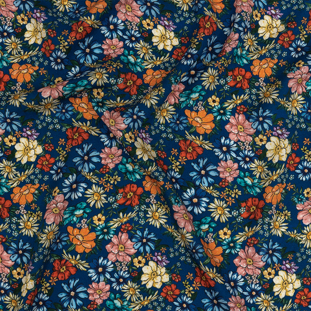 Mood Exclusive Twilight Blue Blossomed Detonation Viscose Twill Mood Exclusive Twilight Blue Blossomed Detonation Viscose Twill