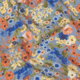 Viscose and Linen Twill Print – Cornflower Blue, Yellow and Orange Floral – Mood Exclusive Demeter’s Daydream Viscose and Linen Twill Print – Cornflower Blue, Yellow and Orange Floral – Mood Exclusive Demeter’s Daydream
