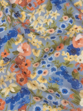 Viscose and Linen Twill Print – Cornflower Blue, Yellow and Orange Floral – Mood Exclusive Demeter’s Daydream Viscose and Linen Twill Print – Cornflower Blue, Yellow and Orange Floral – Mood Exclusive Demeter’s Daydream