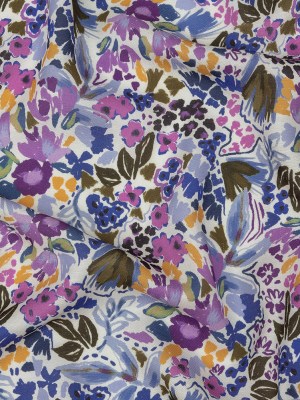Viscose and Linen Twill Print – Purple and Blue Painterly Floral – Mood Exclusive Morisot Viscose and Linen Twill Print – Purple and Blue Painterly Floral – Mood Exclusive Morisot