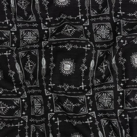 Lightweight Viscose-Linen Woven Print – Black and White Abstract Doodles – Mood Exclusive Small Etched Tribal Lightweight Viscose-Linen Woven Print – Black and White Abstract Doodles – Mood Exclusive Small Etched Tribal