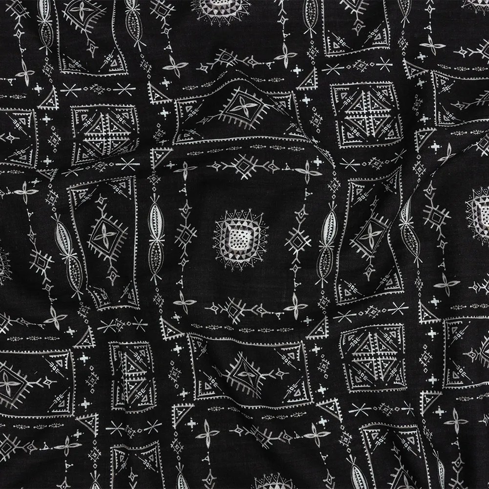 Lightweight Viscose-Linen Woven Print – Black and White Abstract Doodles – Mood Exclusive Small Etched Tribal Lightweight Viscose-Linen Woven Print – Black and White Abstract Doodles – Mood Exclusive Small Etched Tribal